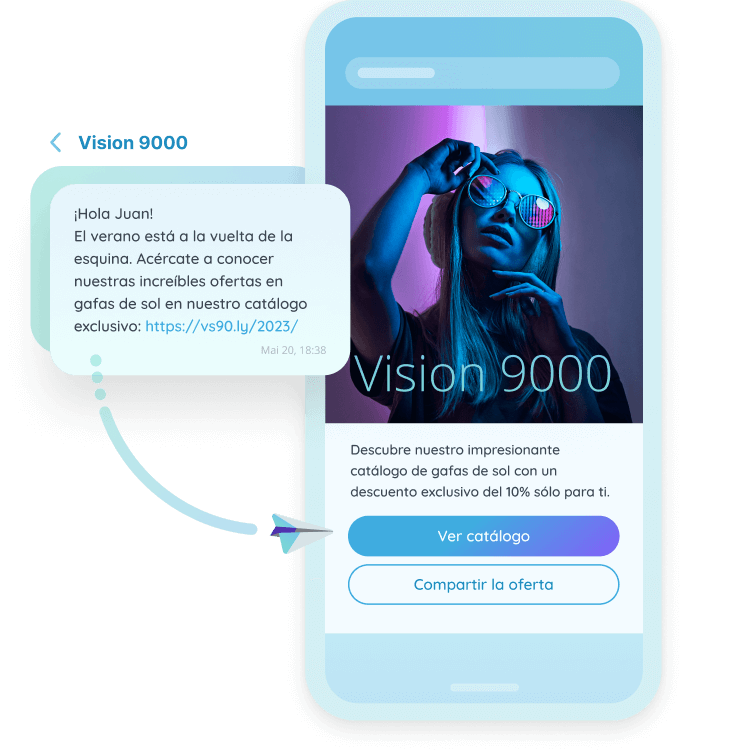ejemplo sms landing page