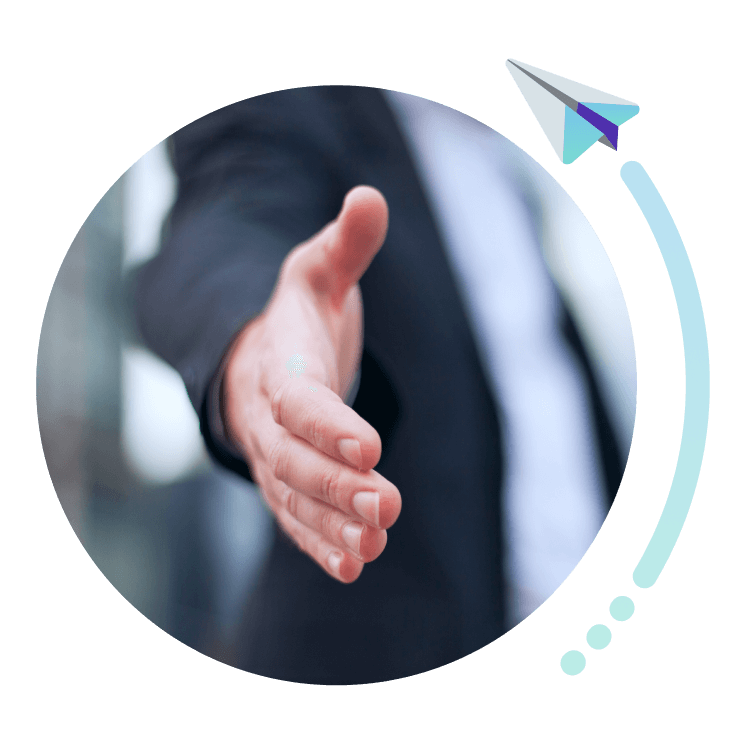 mano abierta facilitando un acuerdo