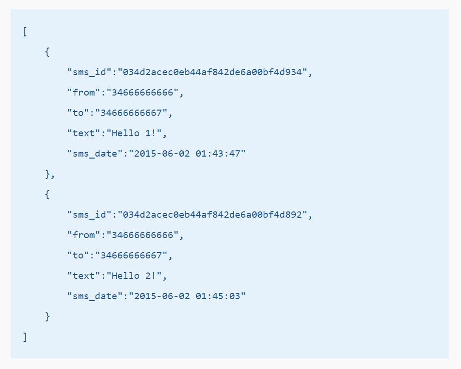 ejemplo codigo sms api